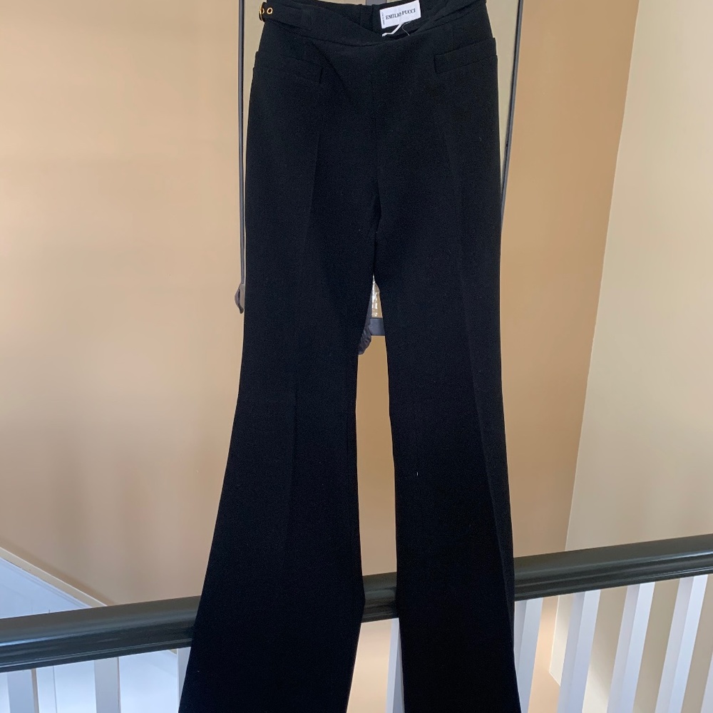 Emilio Pucci Black flare dress pants